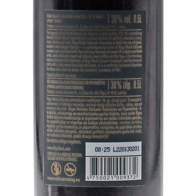 Riga Black Balsam Chocolate & Mint 0,5 L 30% vol