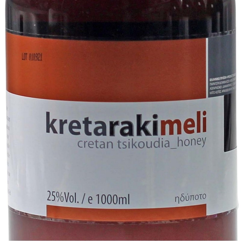 Tsikoudia Kretarakimeli Rakomelo mit Honig 1 L 25% vol