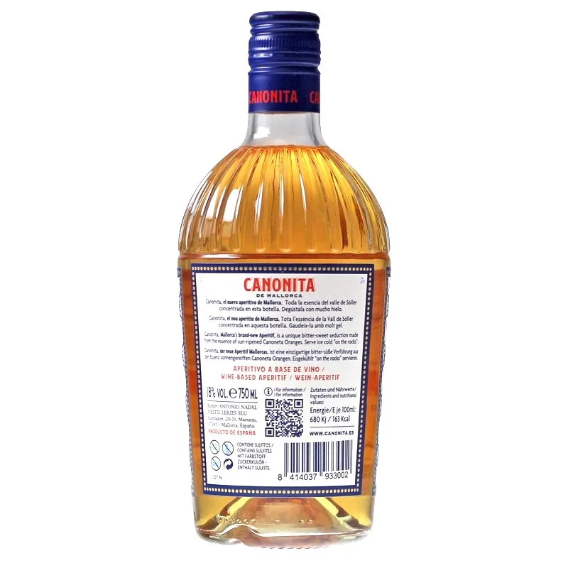 Canonita de Mallorca Aperitivo de Naranjas 0,75 L 18% vol Canonita de Mallorca Aperitivo de Naranjas 0,75 L 18% vol