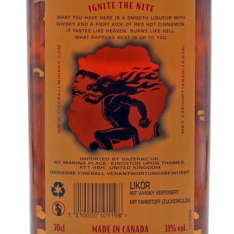 Fireball Whisky Zimt Likör 0,7 L 33% vol Fireball Whisky Zimt Likör 0,7 L 33% vol