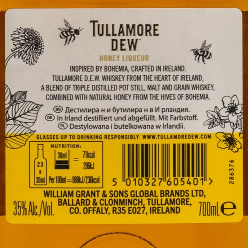 Tullamore Dew Honey 0,7 L 35% vol Tullamore Dew Honey 0,7 L 35% vol