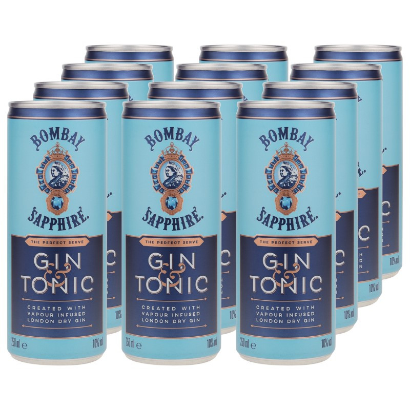 Bombay Sapphire & Tonic Dose 12x 0,25 L 10% vol Bombay Sapphire & Tonic Dose 12x 0,25 L 10% vol