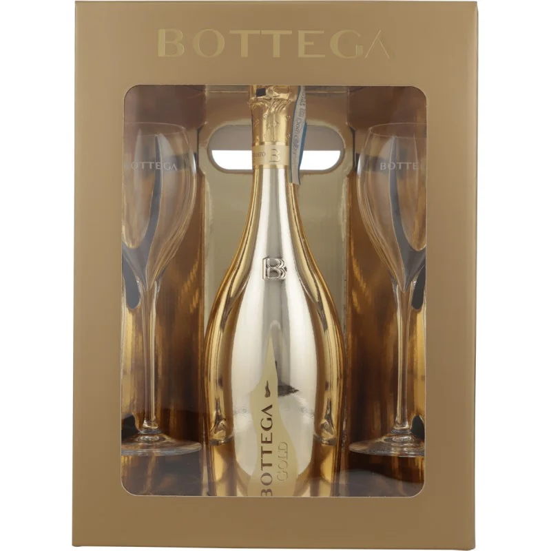 Bottega Glamour Gold Prosecco Spumante DOC Brut GP inkl. 2 Gläser 0,75 L 11% vol Bottega Glamour Gold Prosecco Spumante DOC Brut GP inkl. 2 Gläser 0,75 L 11% vol