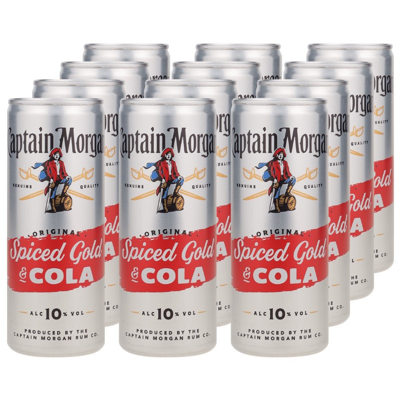 Captain Morgan Spiced & Cola Dose 12x 0,25 L 10% vol Captain Morgan Spiced & Cola Dose 12x 0,25 L 10% vol