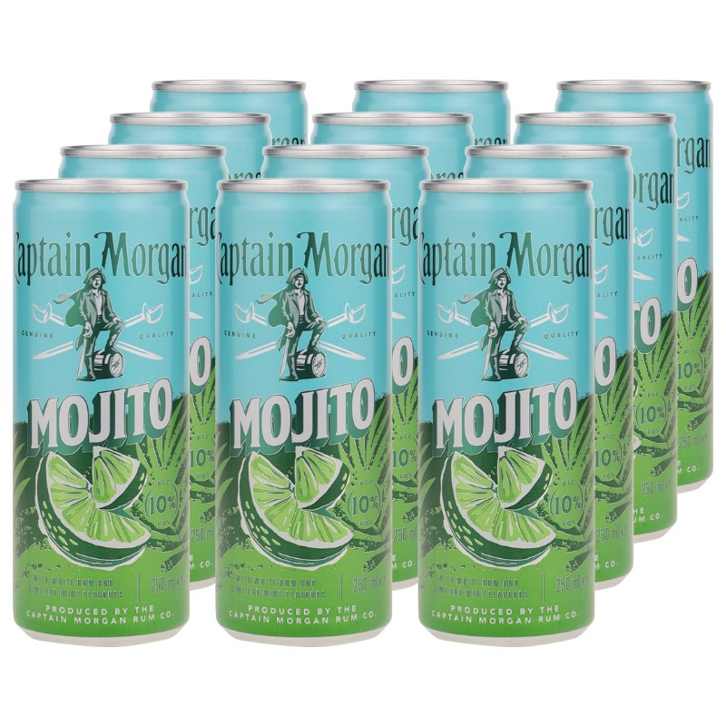 Captain Morgan White Mojito Dose 12x 0,25 L 10% vol Captain Morgan White Mojito Dose 12x 0,25 L 10% vol