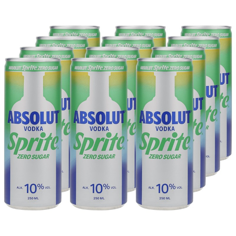 Absolut Vodka Sprite Zero Sugar Dose 12x 0,25 L 10% vol Absolut Vodka Sprite Zero Sugar Dose 12x 0,25 L 10% vol