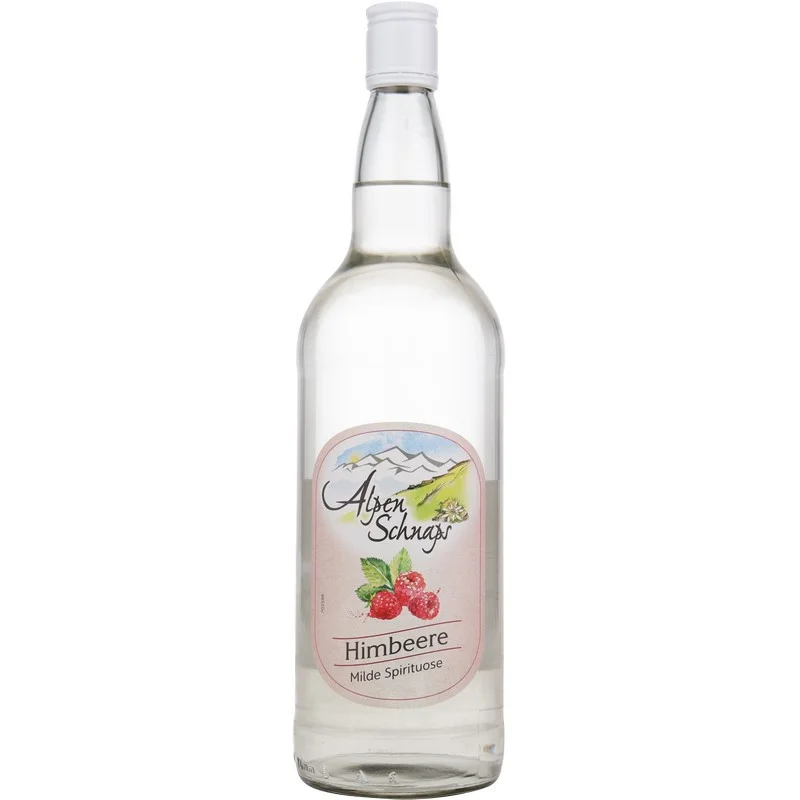 Alpenschnaps Himbeere milde Spirituose 1 L 35% vol Alpenschnaps Himbeere milde Spirituose 1 L 35% vol