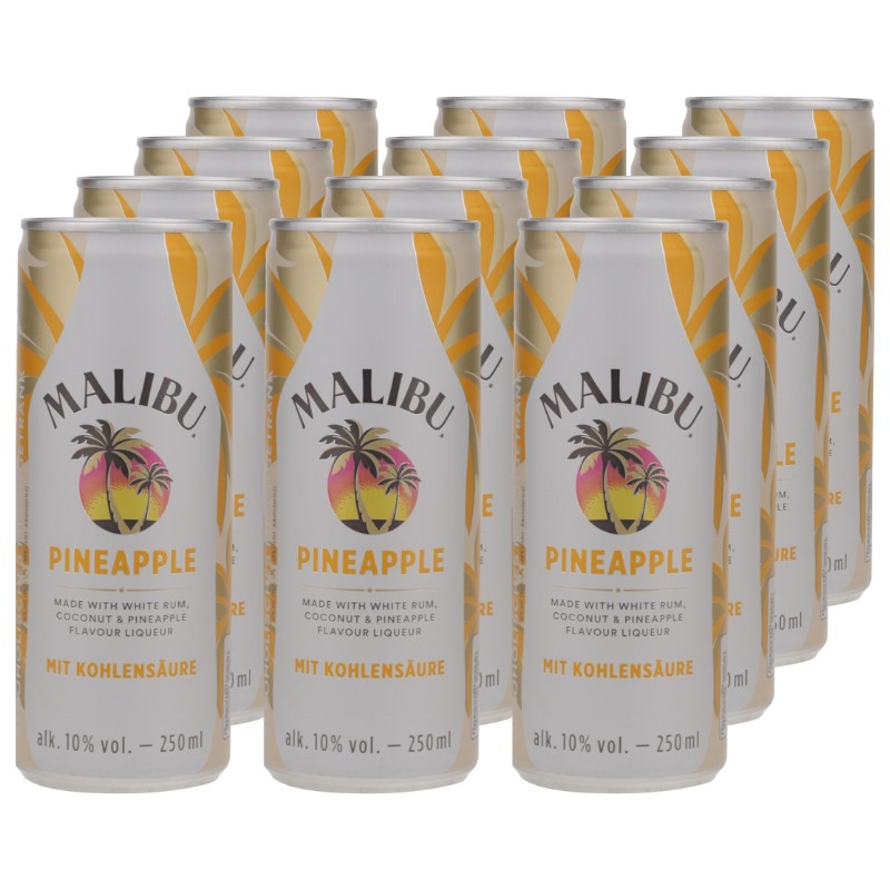 Malibu Fizzy Pineapple Dose 12x 0,25 L 10% vol Malibu Fizzy Pineapple Dose 12x 0,25 L 10% vol