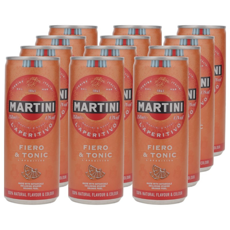 Martini Fiero & Tonic in Dose 12x 0,25 L 10% vol Martini Fiero & Tonic in Dose 12x 0,25 L 10% vol