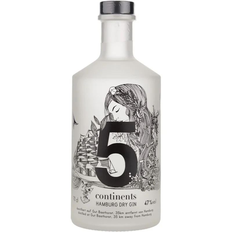 5 Continents Gin Hamburg Bio Dry Gin 0,7 L 47% vol 5 Continents Gin Hamburg Bio Dry Gin 0,7 L 47% vol