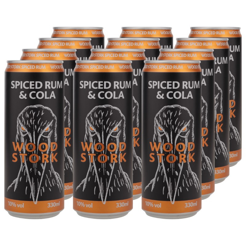 Wood Stork Spiced Rum & Cola Dose 12x 0,33 L 10% vol Wood Stork Spiced Rum & Cola Dose 12x 0,33 L 10% vol