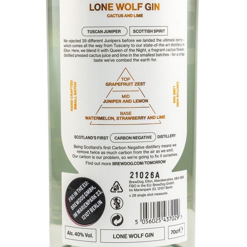 BrewDog LoneWolf Cactus & Lime Gin 0,7 L 40% vol BrewDog LoneWolf Cactus & Lime Gin 0,7 L 40% vol