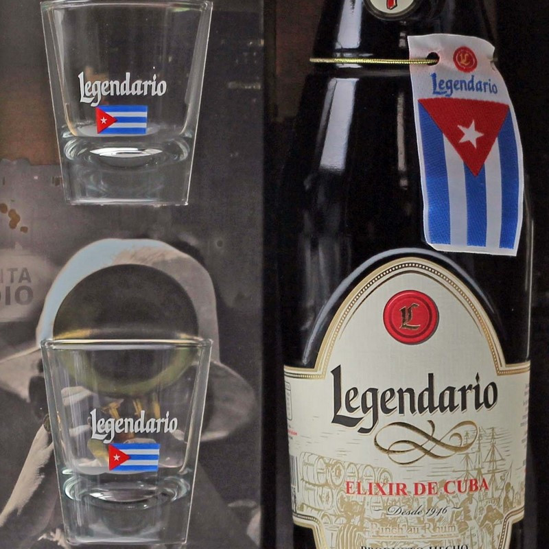 Legendario Elixir de Cuba Geschenkset mit 2 Gläsern 0,7 L 34% vol